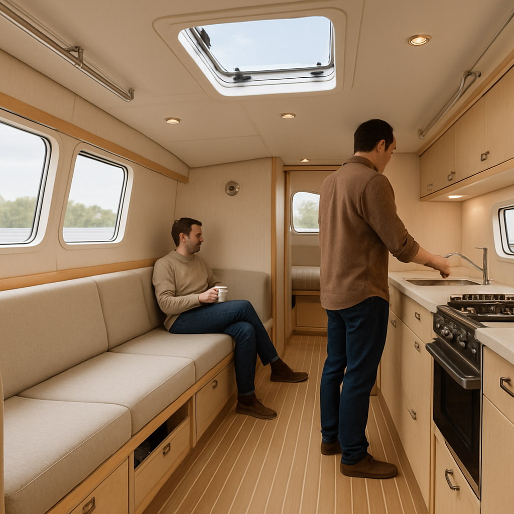 Open Plan Living Areas for Houseboats | Home Boat Building d25a7f1d 7507 41f5 bfa8 0eaa7d457727